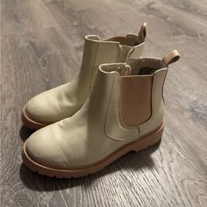 Kids Cream Chelsea Boots